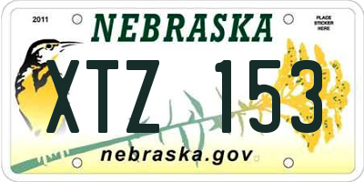 NE license plate XTZ153