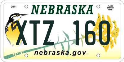 NE license plate XTZ160