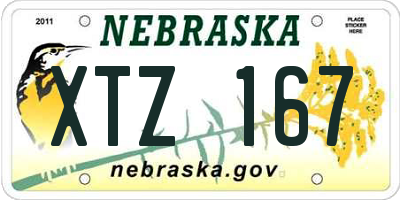 NE license plate XTZ167