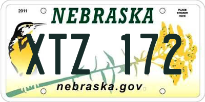 NE license plate XTZ172