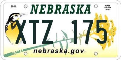 NE license plate XTZ175