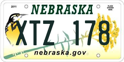 NE license plate XTZ178