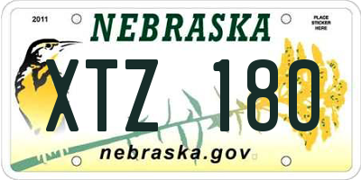 NE license plate XTZ180