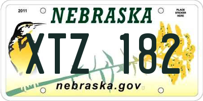 NE license plate XTZ182