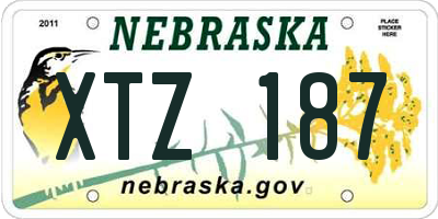NE license plate XTZ187