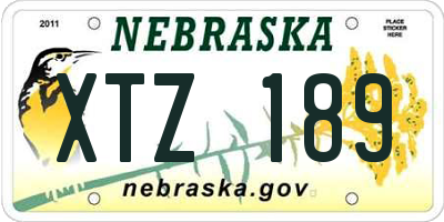 NE license plate XTZ189