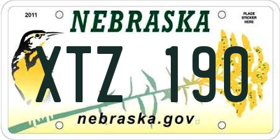 NE license plate XTZ190