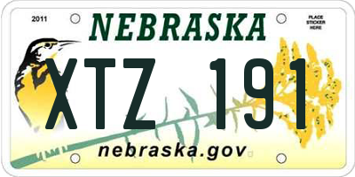 NE license plate XTZ191