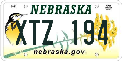 NE license plate XTZ194