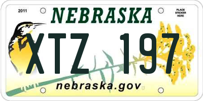 NE license plate XTZ197