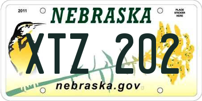 NE license plate XTZ202