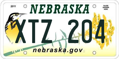 NE license plate XTZ204