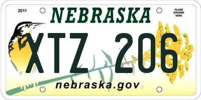 NE license plate XTZ206