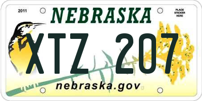 NE license plate XTZ207