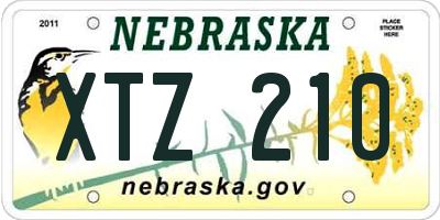 NE license plate XTZ210