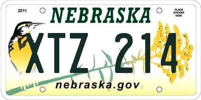 NE license plate XTZ214