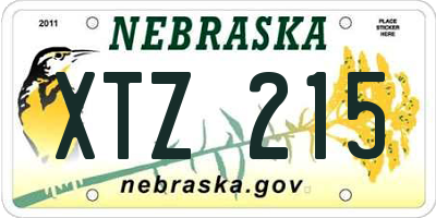 NE license plate XTZ215