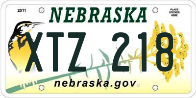 NE license plate XTZ218