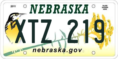 NE license plate XTZ219