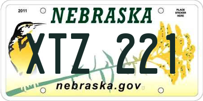 NE license plate XTZ221
