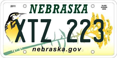 NE license plate XTZ223