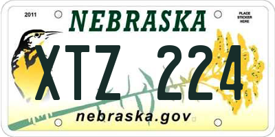 NE license plate XTZ224