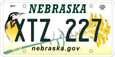 NE license plate XTZ227