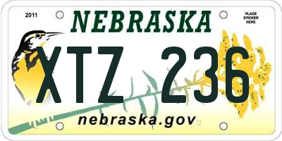 NE license plate XTZ236