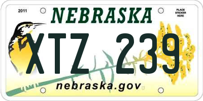 NE license plate XTZ239