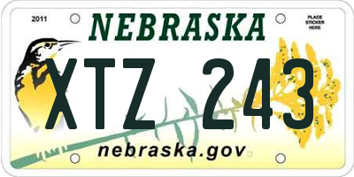NE license plate XTZ243