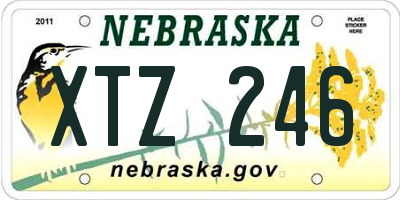 NE license plate XTZ246