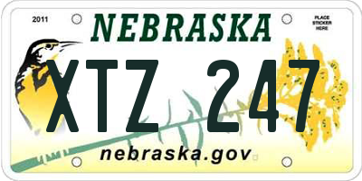 NE license plate XTZ247