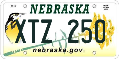 NE license plate XTZ250