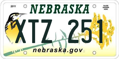 NE license plate XTZ251
