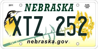 NE license plate XTZ252