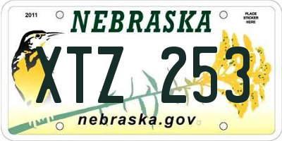 NE license plate XTZ253