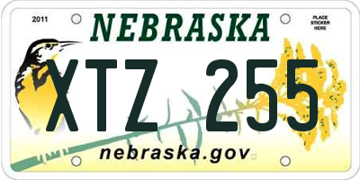 NE license plate XTZ255
