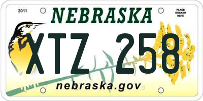 NE license plate XTZ258