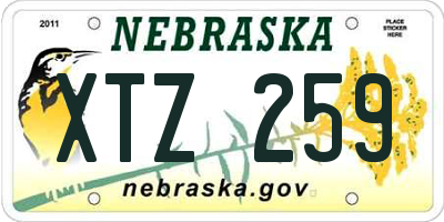 NE license plate XTZ259
