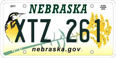 NE license plate XTZ261