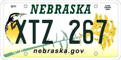 NE license plate XTZ267