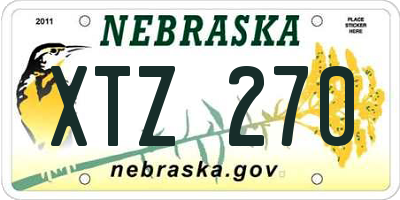 NE license plate XTZ270