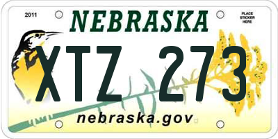 NE license plate XTZ273