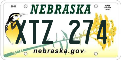 NE license plate XTZ274
