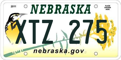 NE license plate XTZ275