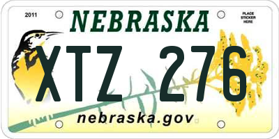 NE license plate XTZ276