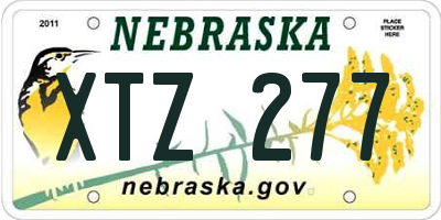 NE license plate XTZ277