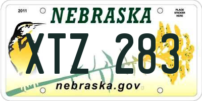 NE license plate XTZ283