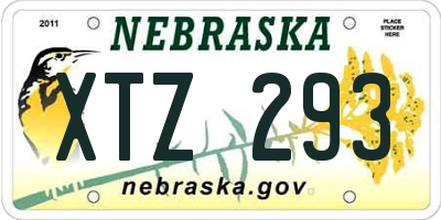 NE license plate XTZ293
