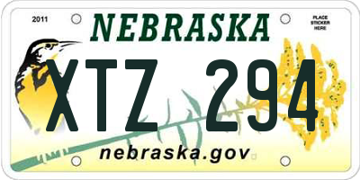 NE license plate XTZ294